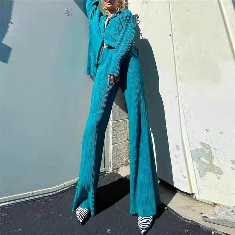Estelle Pinchon™️ Elegante Geplooide Tweedelige Outfit Set
