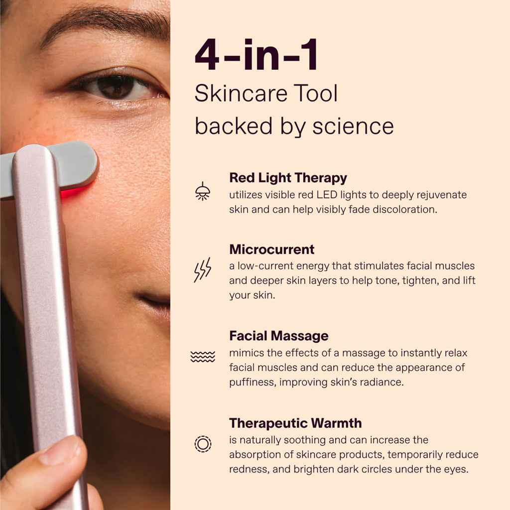 SkinWave Pro+™️ Rood Licht Therapie EMS Huidverzorgingsstaaf