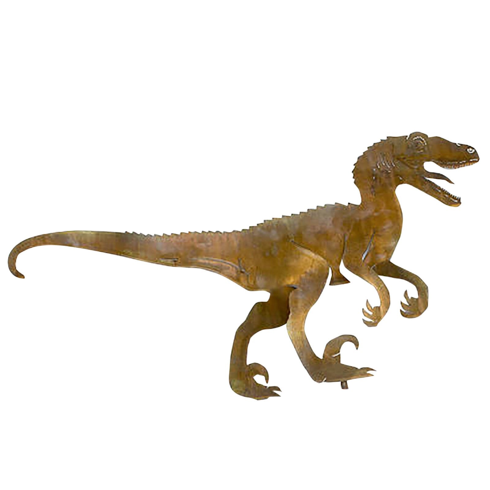 Velociraptor Dinosaurus Silhouetten™ | Handgemaakte Stalen Decoratieve Kunst
