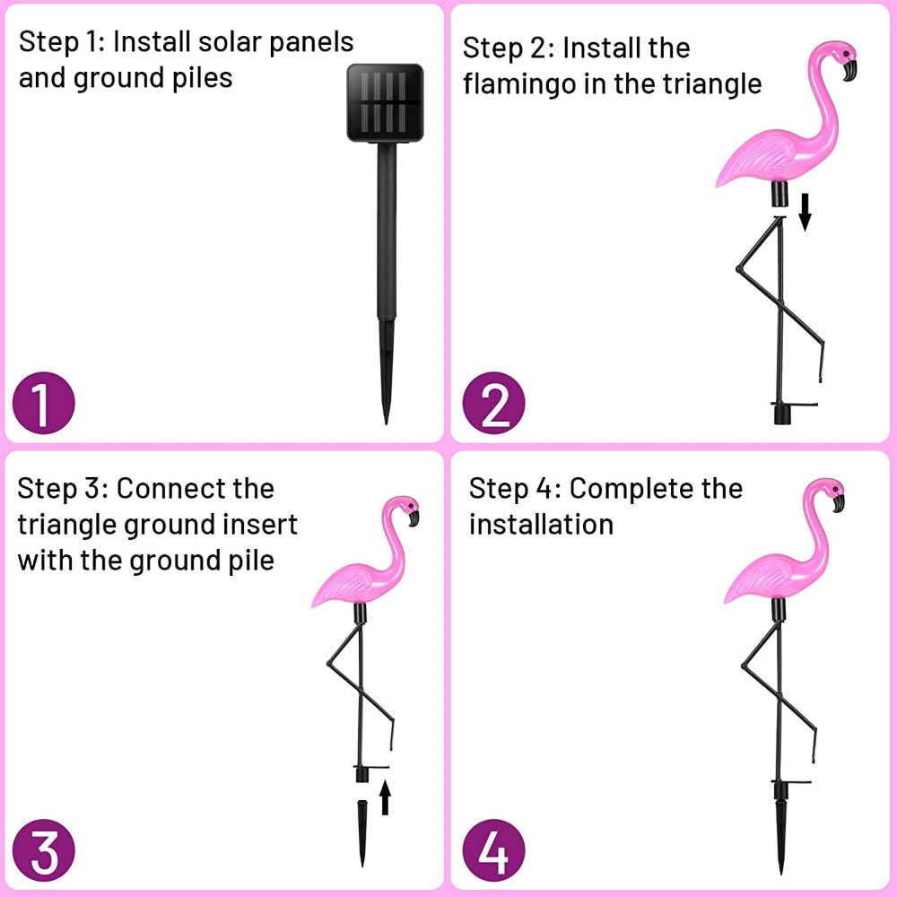 Flamingo LED Decoratielampen Op Zonne-energie | 2+1 GRATIS