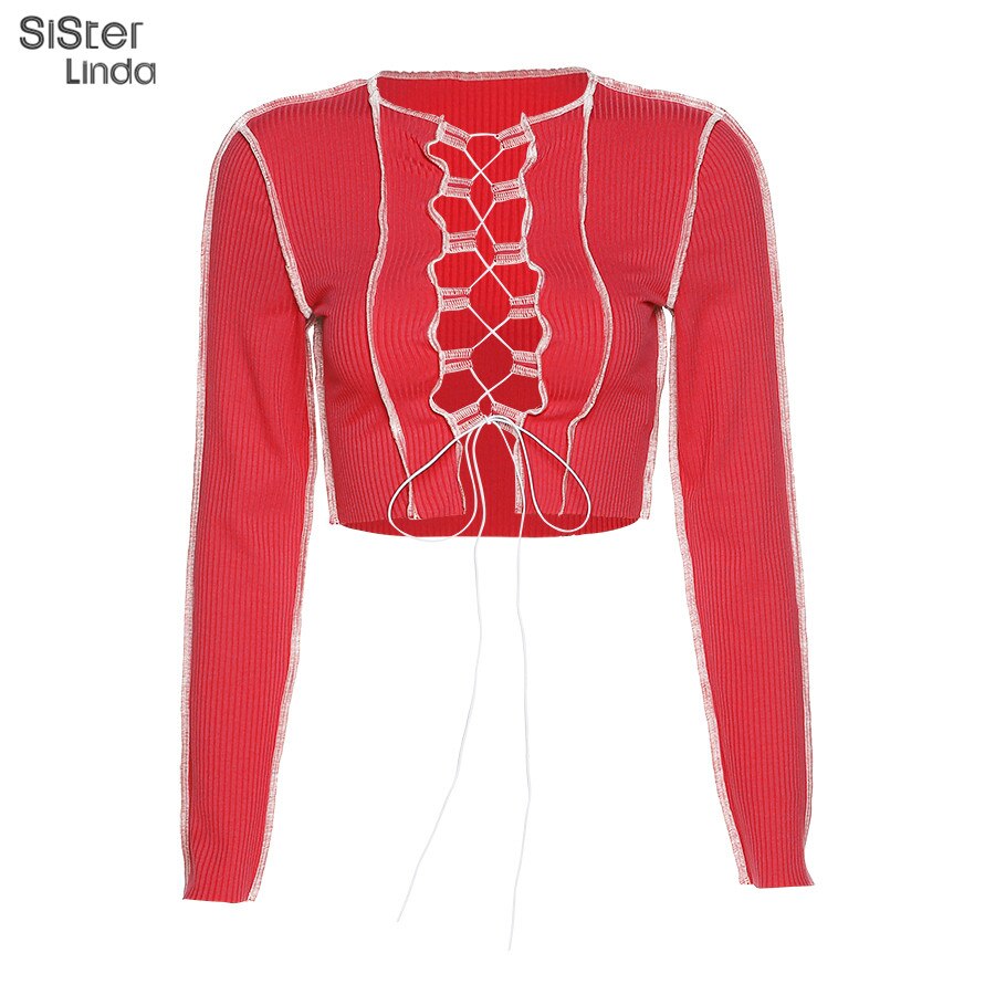 SisterLinda™ Lace Up Lange Mouwen Shirt