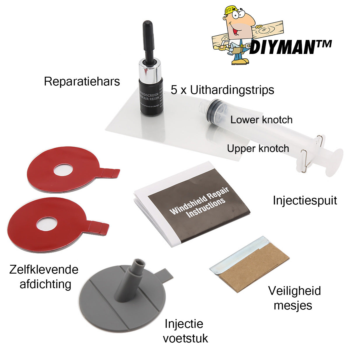 DIYMAN™ Glas Reparatie Kit | Herstel Ieder Soort Glasbreuk En Voorkom Dure Reparaties!