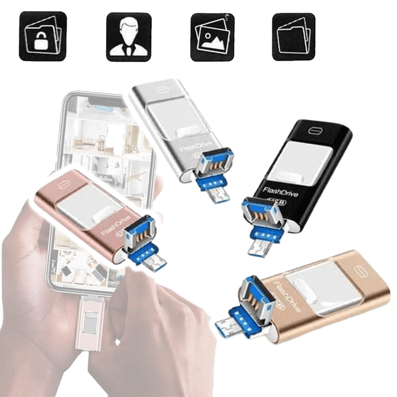 Stashy™ Draagbare USB-flashdrive voor iPhone, iPad en Android | Nooit meer zonder geheugen!